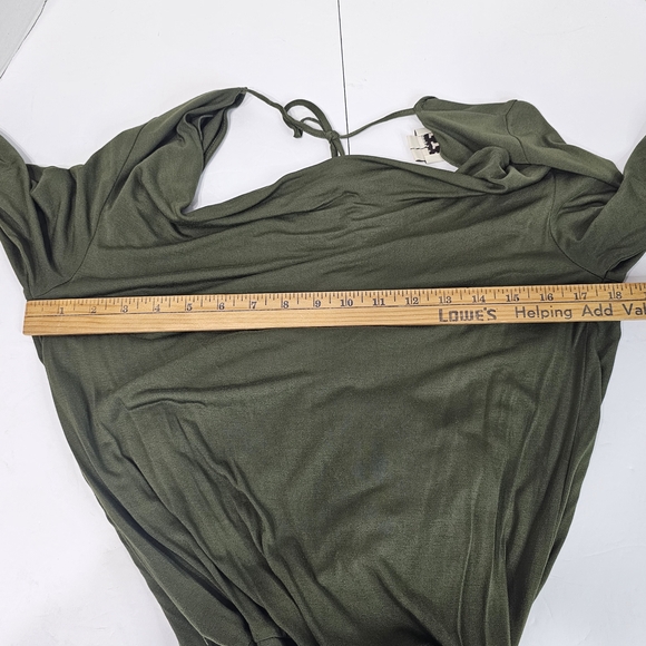 Haute Hippie Forest Green Long Sleeve Dress Sz Small Minimalist Womens - Picture 7 of 10